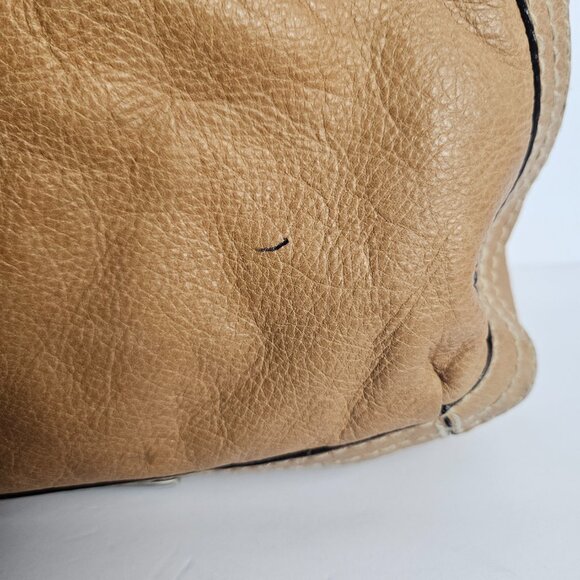Vintage Fossil Tan Leather Shoulder Bag w/ Key – Classic Y2K Project Tote ZB2678 - Picture 4 of 16